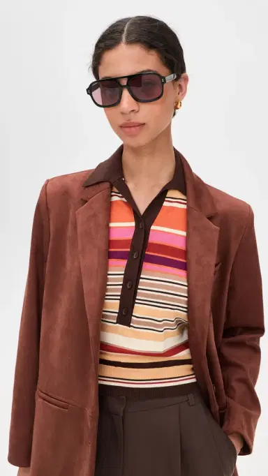illesteva Memphis 57 Sunglasses Black w/ Plum One Size | Thumbnail 3 illesteva Memphis 57 Sunglasses Black w/ Plum One Size | Thumbnail 3