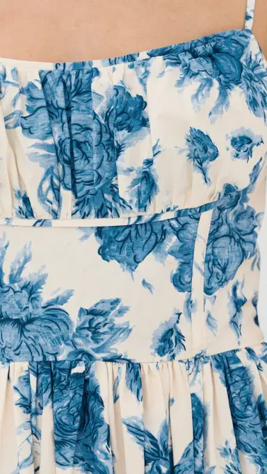 Cara Cara Alba Midi Dress Tossed Floral Blue | Thumbnail 6