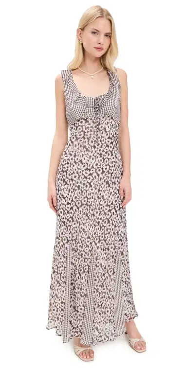 RAILS Dahlia Maxi Dress Espresso Daisy Gingham Mix | Thumbnail 1 RAILS Dahlia Maxi Dress Espresso Daisy Gingham Mix | Thumbnail 1
