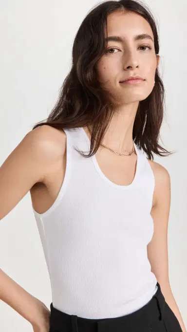 Wardrobe.NYC WARDROBE. NYC Ribbed Tank White | Thumbnail 2