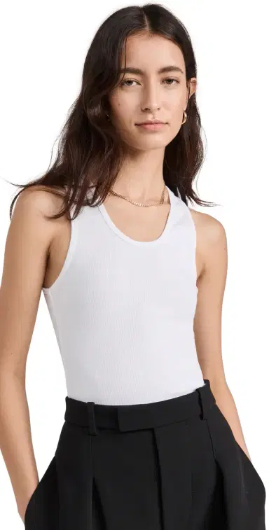 Wardrobe.NYC WARDROBE. NYC Ribbed Tank White | Thumbnail 1