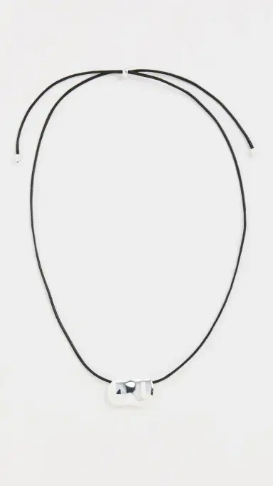 Heaven Mayhem Pebble Necklace Silver & Black One Size | Thumbnail 2