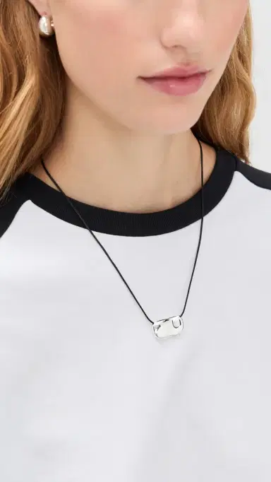 Heaven Mayhem Pebble Necklace Silver & Black One Size | Thumbnail 3