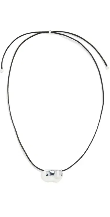 Heaven Mayhem Pebble Necklace Silver & Black One Size | Thumbnail 1