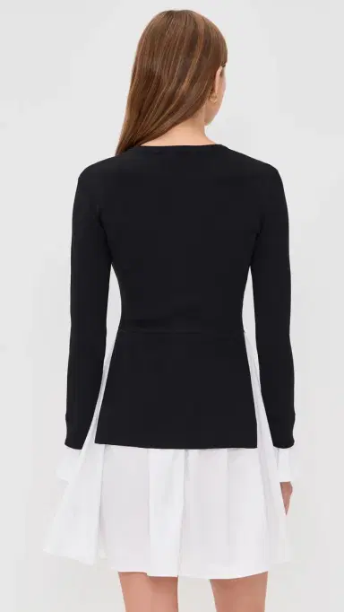 English Factory Knit Combo Dress Black S | Thumbnail 3