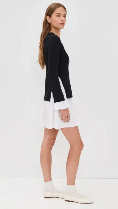 English Factory Knit Combo Dress Black S | Thumbnail 4
