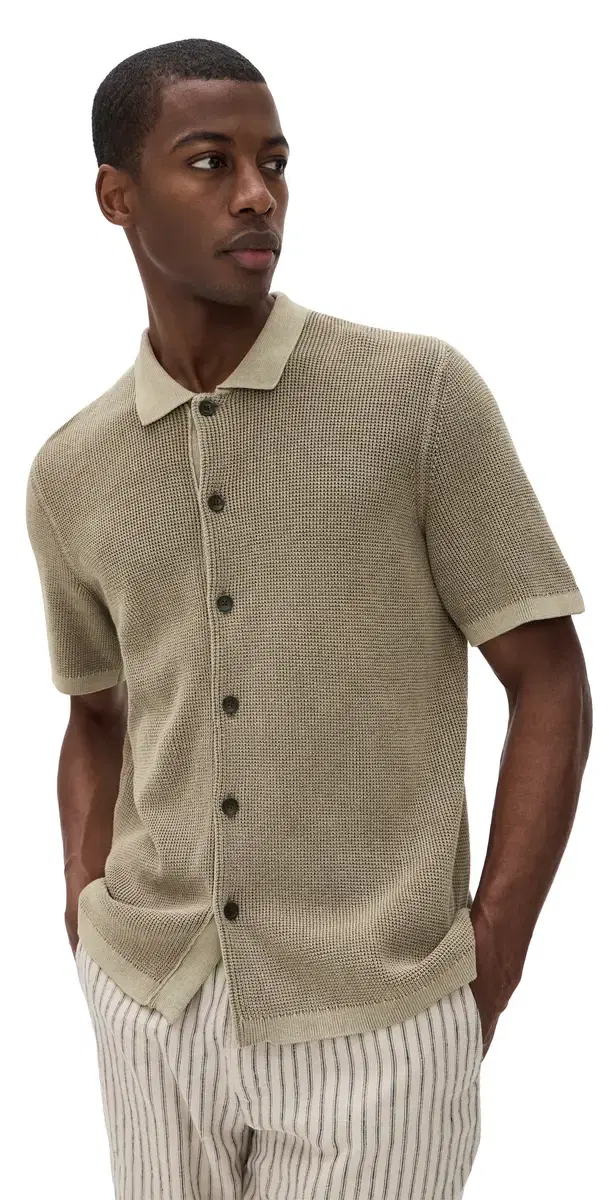Short Sleeve Sunwashed Sweater Shirt Island Brown