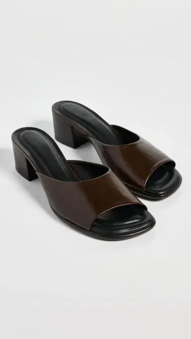 Lemaire Square Heeled Mules 55mm Dark Brown | Thumbnail 5