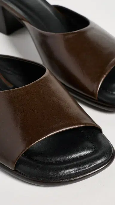 Lemaire Square Heeled Mules 55mm Dark Brown | Thumbnail 6