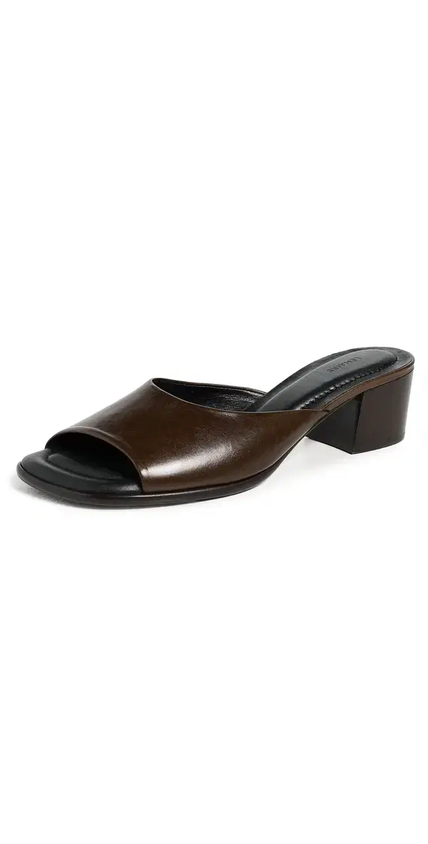 Square Heeled Mules 55mm Dark Brown Square Heeled Mules 55mm Dark Brown