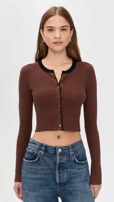 State & Lake Kaia Cardigan Chocolate/Black S | Thumbnail 2