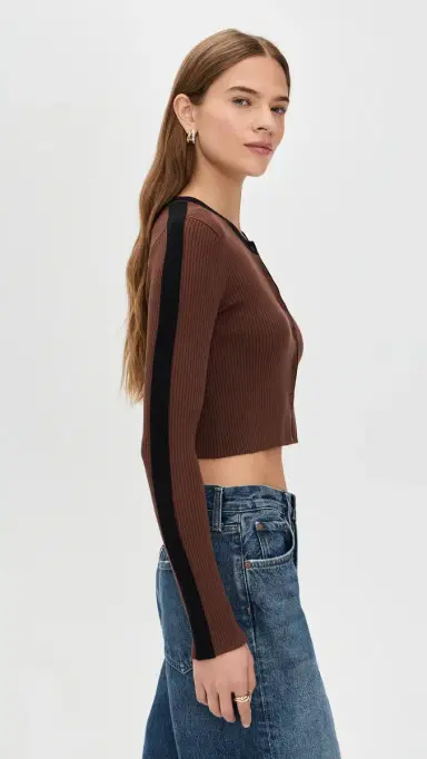 State & Lake Kaia Cardigan Chocolate/Black S | Thumbnail 4