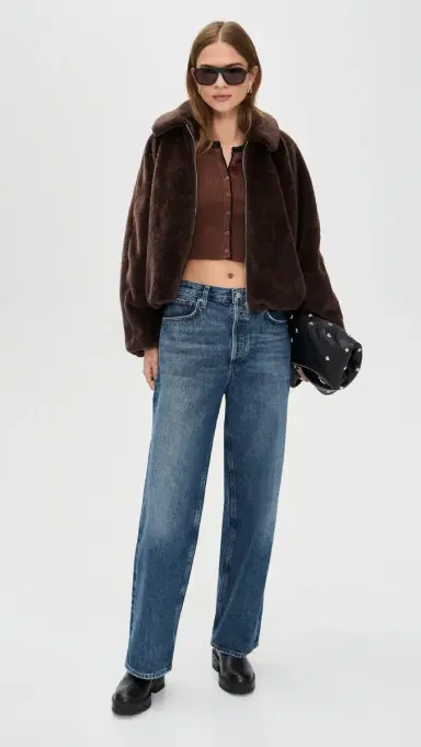 State & Lake Kaia Cardigan Chocolate/Black S | Thumbnail 5