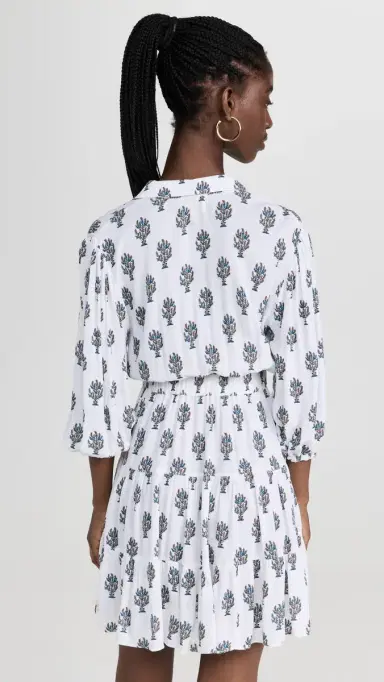 Playa Lucila Collared Dress Blue Print S | Thumbnail 3