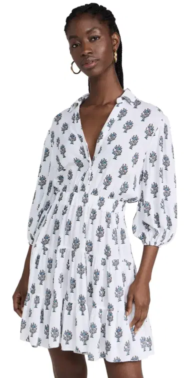 Playa Lucila Collared Dress Blue Print S | Thumbnail 1
