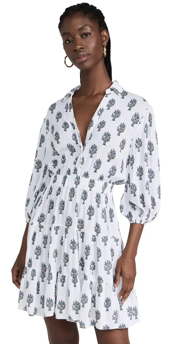 Playa Lucila Collared Dress Blue Print