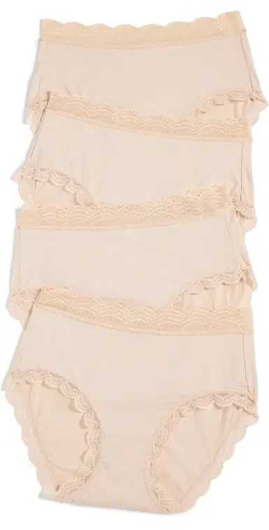 Stripe & Stare High Rise Knicker 4 Pack Sand L | Thumbnail 1
