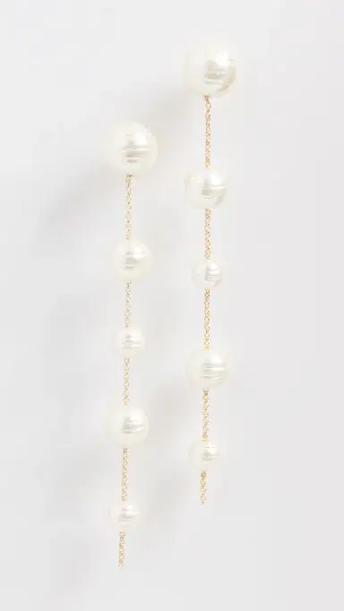 BaubleBar Madeline Earrings Pearl/Gold One Size | Thumbnail 2
