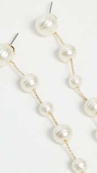 BaubleBar Madeline Earrings Pearl/Gold One Size | Thumbnail 4