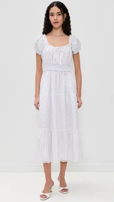 LoveShackFancy Emie Dress Sky Bonnet Blue | Thumbnail 2