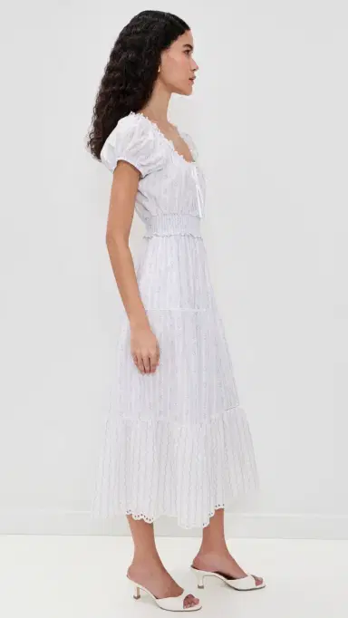 LoveShackFancy Emie Dress Sky Bonnet Blue | Thumbnail 4