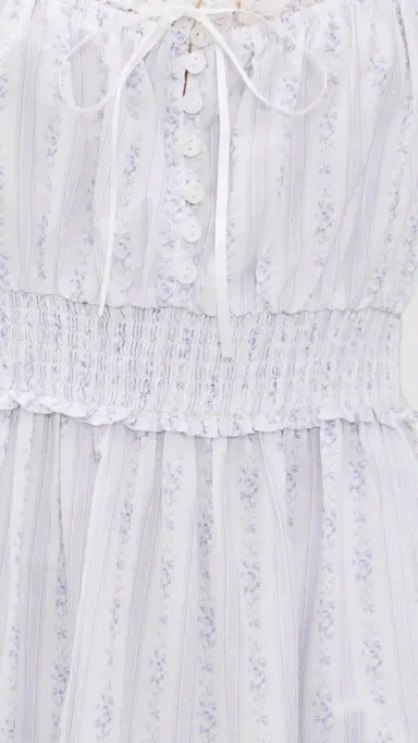 LoveShackFancy Emie Dress Sky Bonnet Blue | Thumbnail 6