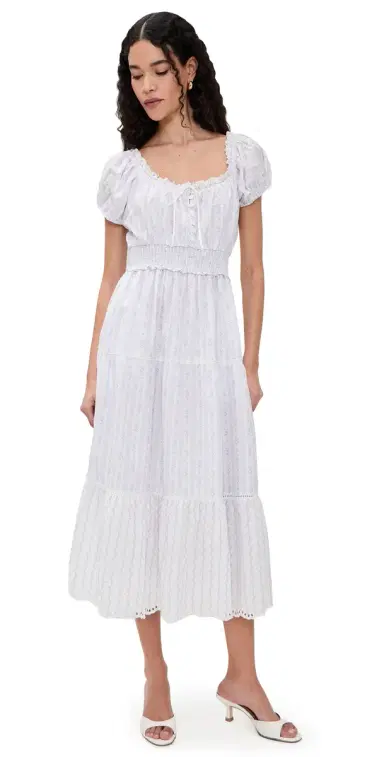 LoveShackFancy Emie Dress Sky Bonnet Blue | Thumbnail 1