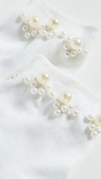 Stems Pearl Embellished Crew Socks One Size | Thumbnail 3 Stems Pearl Embellished Crew Socks One Size | Thumbnail 3