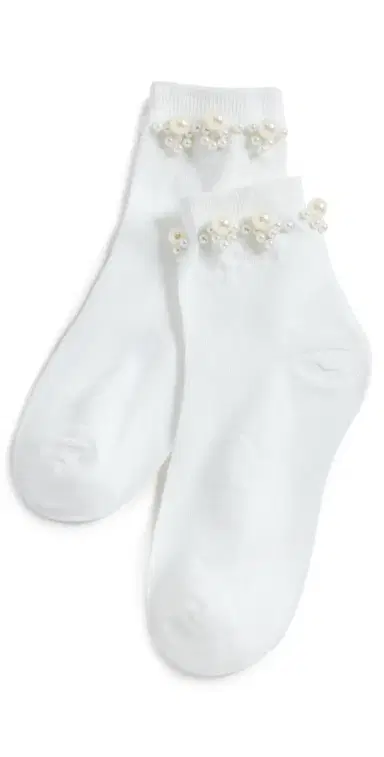 Stems Pearl Embellished Crew Socks One Size | Thumbnail 1 Stems Pearl Embellished Crew Socks One Size | Thumbnail 1