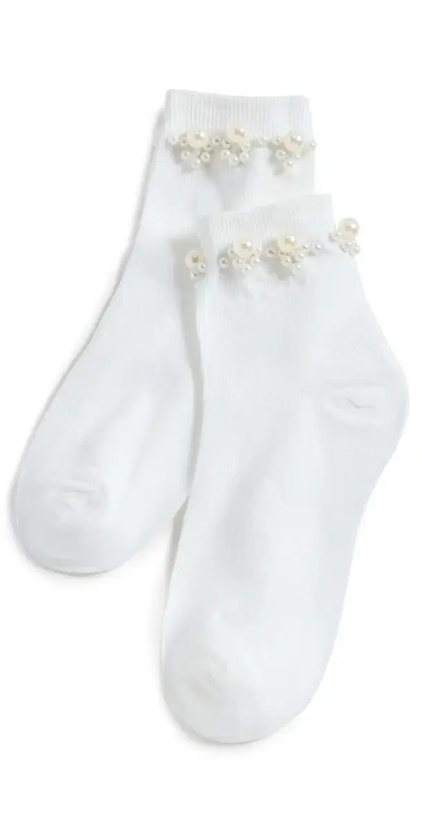 Pearl Embellished Crew Socks One Size