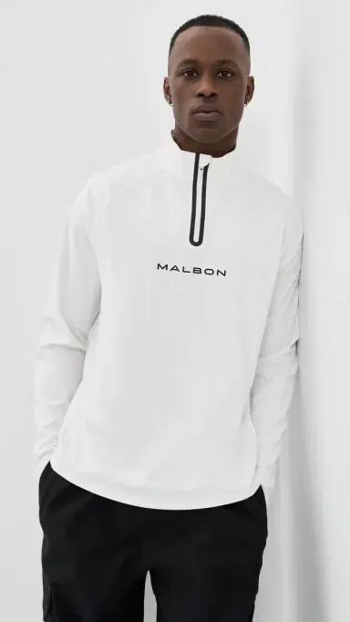 Malbon Performance Raglan Quarter Zip White S | Thumbnail 2