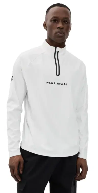 Malbon Performance Raglan Quarter Zip White S | Thumbnail 1