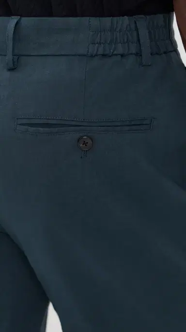 Theory Standard Pants in Good Linen Dark Blue Wing | Thumbnail 6