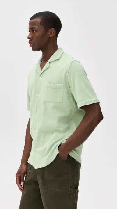 FEDELI Bowling Terry Light Dusty Short Sleeve Shirt | Thumbnail 4 FEDELI Bowling Terry Light Dusty Short Sleeve Shirt | Thumbnail 4