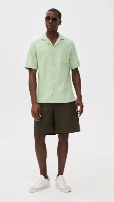 FEDELI Bowling Terry Light Dusty Short Sleeve Shirt | Thumbnail 5 FEDELI Bowling Terry Light Dusty Short Sleeve Shirt | Thumbnail 5