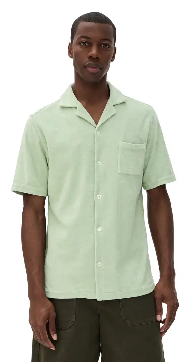Bowling Terry Light Dusty hort leeve hirt Pistacchio