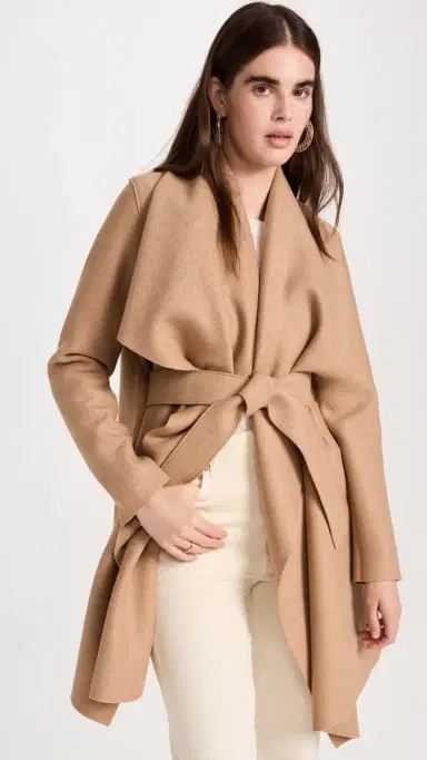 Harris Wharf London Women Blanket Coat Tan 36 | Thumbnail 2