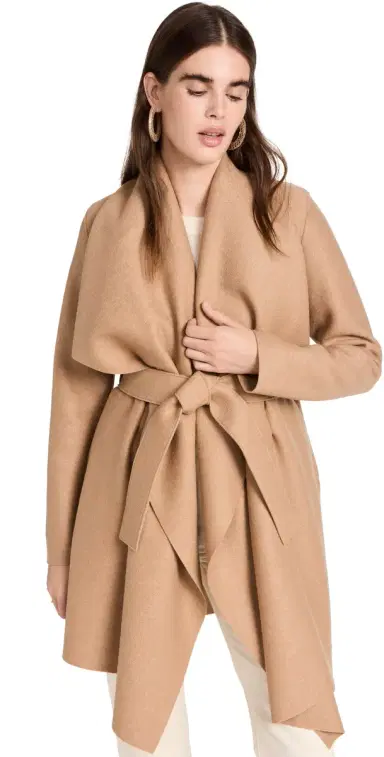 Harris Wharf London Women Blanket Coat Tan 36 | Thumbnail 1