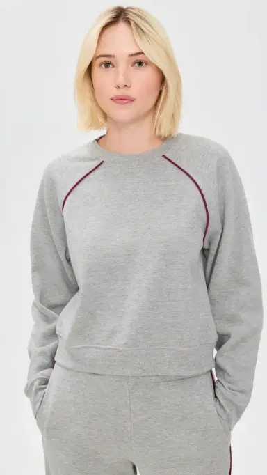 State & Lake Nola Sweatshirt Heather Grey/Burgundy | Thumbnail 2