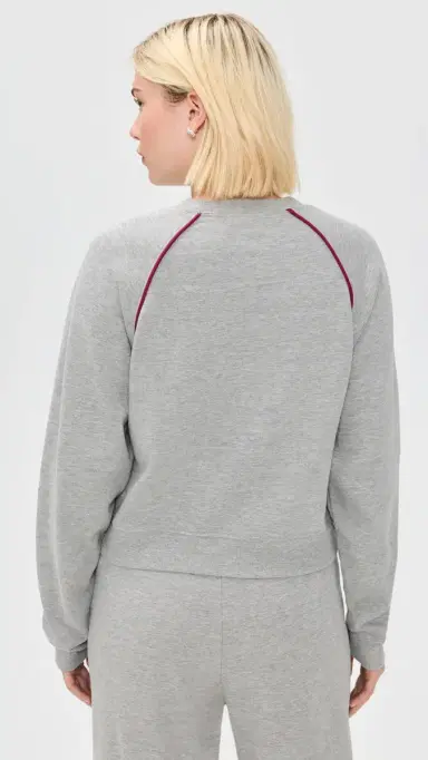 State & Lake Nola Sweatshirt Heather Grey/Burgundy | Thumbnail 3