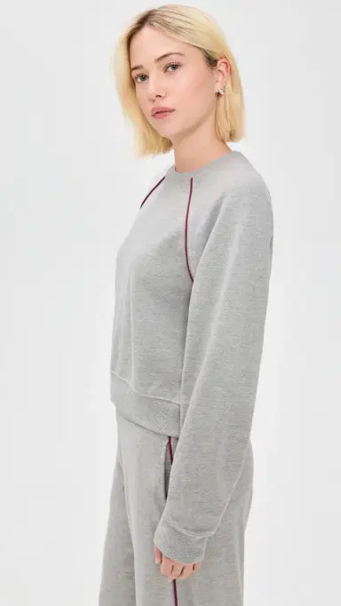 State & Lake Nola Sweatshirt Heather Grey/Burgundy | Thumbnail 4