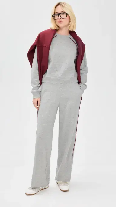 State & Lake Nola Sweatshirt Heather Grey/Burgundy | Thumbnail 5