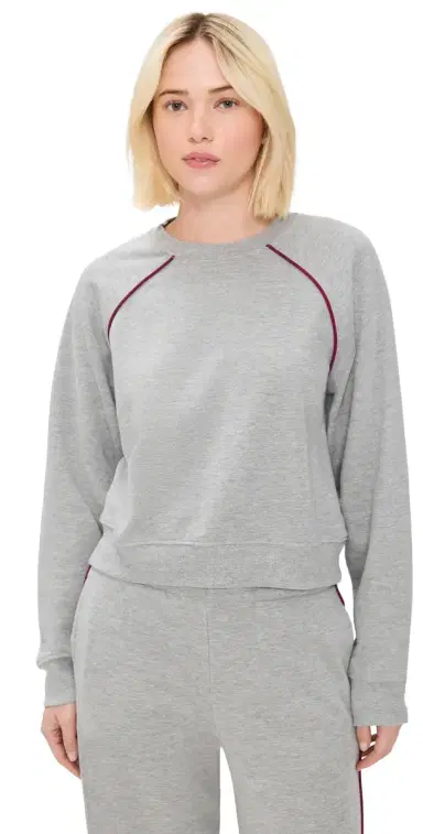 State & Lake Nola Sweatshirt Heather Grey/Burgundy | Thumbnail 1