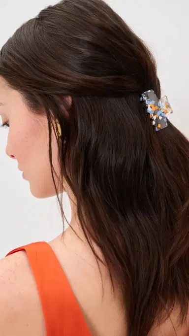 Lele Sadoughi Mini Sprinkle Claw Clip Clementine Tide One Size | Thumbnail 3