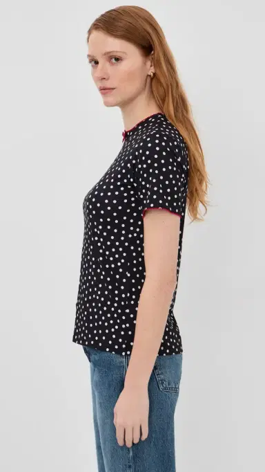 Caro Editions Polka-Dot T-Shirt Black/White Dots | Thumbnail 4