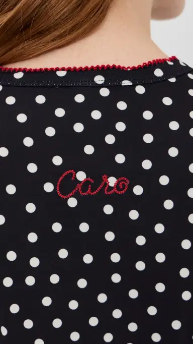Caro Editions Polka-Dot T-Shirt Black/White Dots | Thumbnail 6