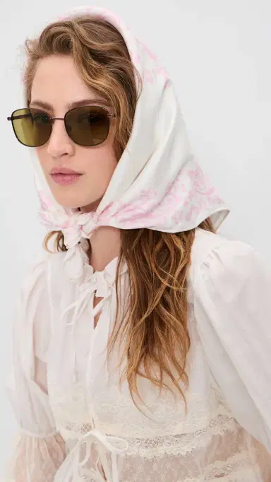 LoveShackFancy Labrina Head Scarf | Thumbnail 3