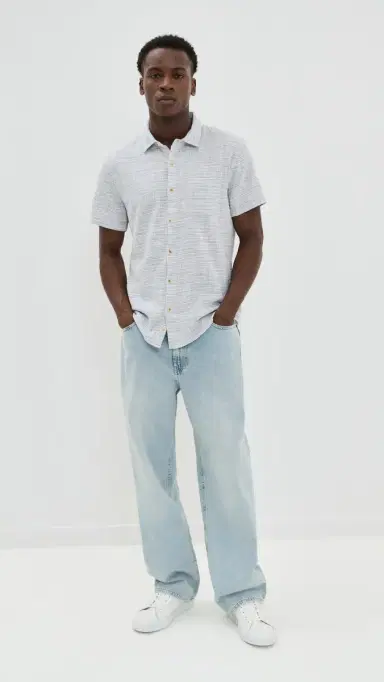 Marine Layer Classic tretch elvage Shirt Blue Mini tripe | Thumbnail 5