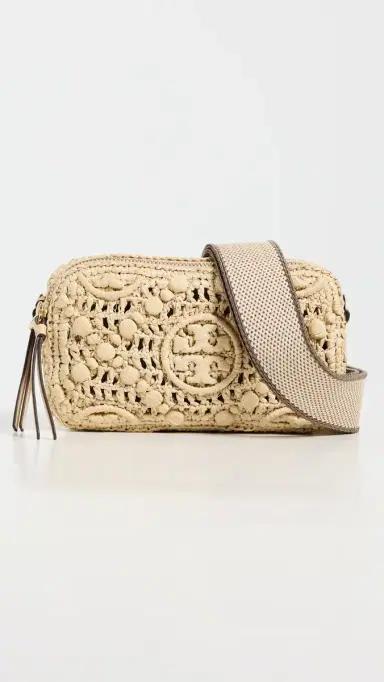 Tory Burch Miller T Monogram Raffia Mini Crossbody Bag Natural One Size | Thumbnail 2 Tory Burch Miller T Monogram Raffia Mini Crossbody Bag Natural One Size | Thumbnail 2