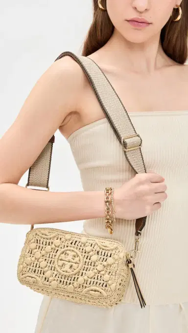 Tory Burch Miller T Monogram Raffia Mini Crossbody Bag Natural One Size | Thumbnail 3 Tory Burch Miller T Monogram Raffia Mini Crossbody Bag Natural One Size | Thumbnail 3